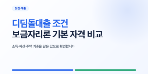 디딤돌대출 조건과 보금자리론 기본 자격 비교