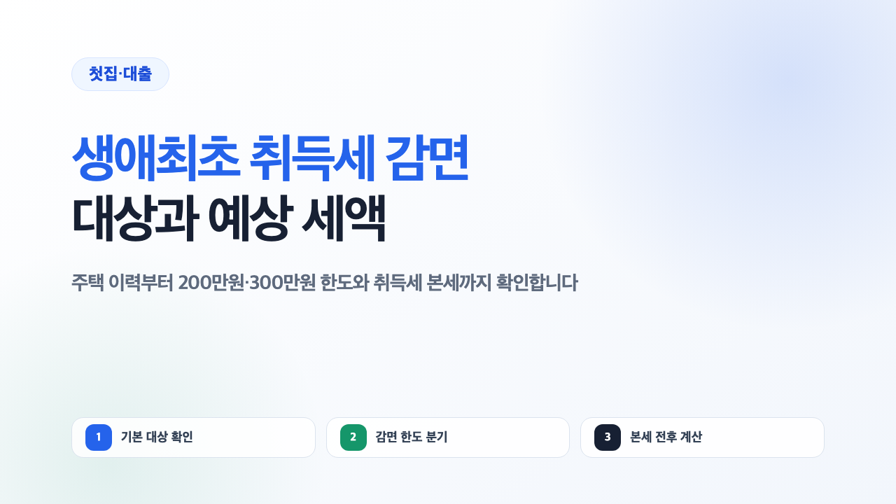 생애최초 취득세 감면 대상 조건과 예상 세액 계산