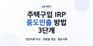 주택구입 IRP 중도인출 방법 3단계