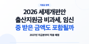 2026 세제개편안 회사 출산지원금 비과세 적용기간 안내