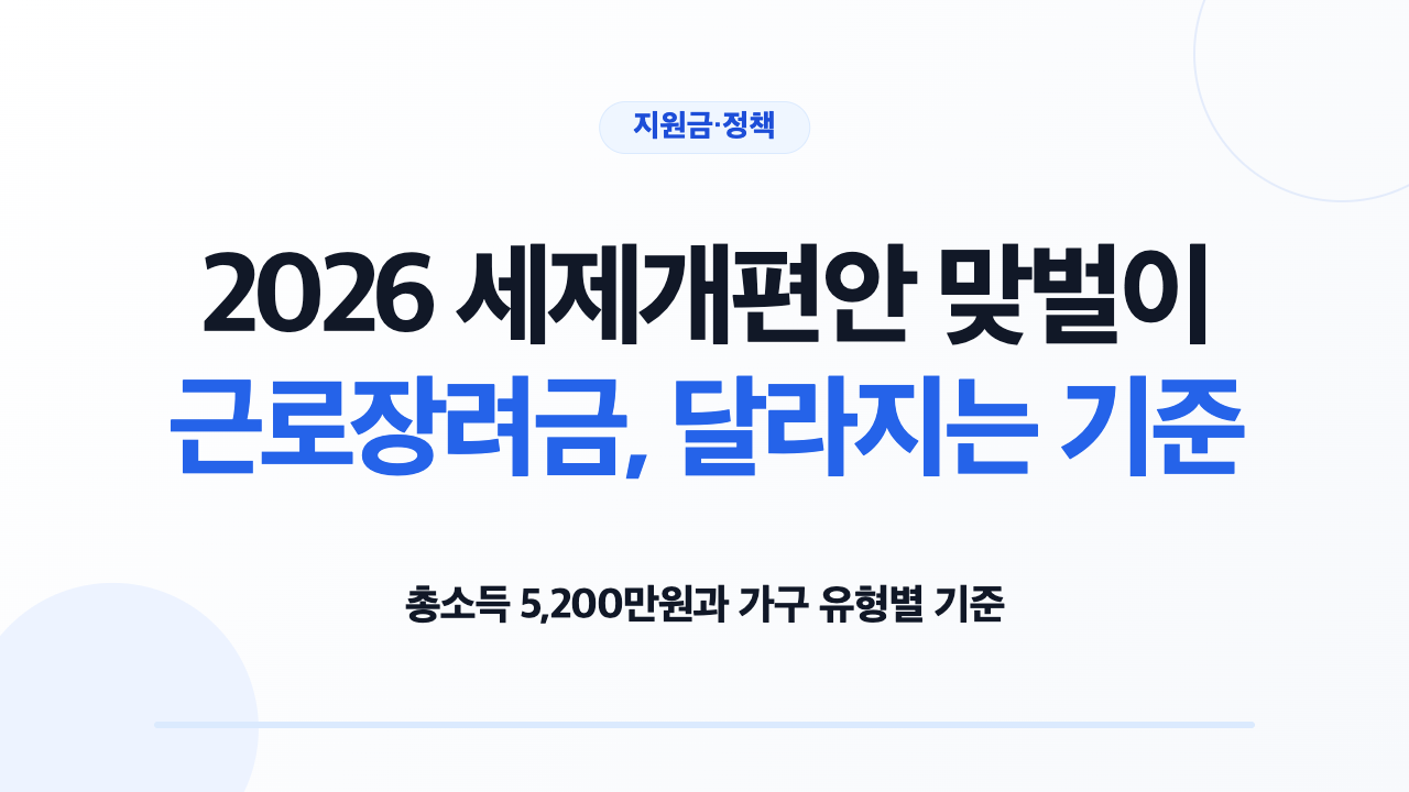 가구 유형별 근로장려금 소득 기준과 지급액을 확인하는 모습