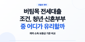 버팀목 전세대출 조건과 일반 청년 신혼부부 자격 비교