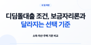 디딤돌대출 조건과 보금자리론 기본 자격 비교