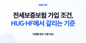 전세보증보험 가입 조건과 HUG HF 반환보증 비교