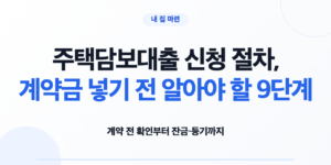 계약 전 확인부터 잔금과 등기까지 이어지는 주택담보대출 신청 절차 9단계
