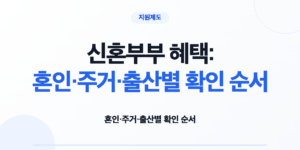 혼인신고와 신혼집, 출산 상태에 따라 신혼부부 혜택을 확인하는 예비부부