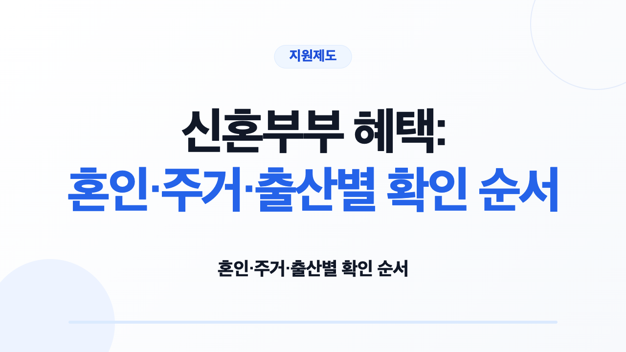혼인신고와 신혼집, 출산 상태에 따라 신혼부부 혜택을 확인하는 예비부부