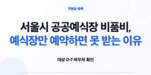 서울시 공공예식장 비품비 100만원의 대상과 신청기한 및 카드 바우처 사용 순서