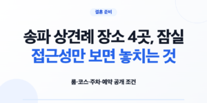송파 상견례 장소 4곳의 룸 코스 주차 예약 조건 비교