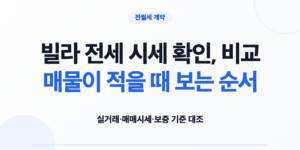 빌라 전세 시세 확인, 비교 매물이 적을 때 보는 순서