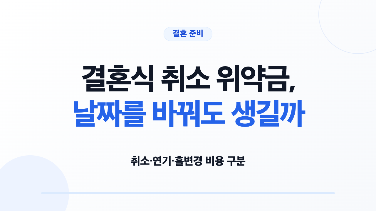 결혼식 취소 위약금, 날짜를 바꿔도 생길까