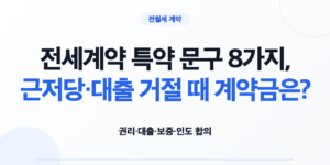 근저당·대출 거절 때 계약금 처리를 묻는 전세계약 특약 문구 8가지 표지